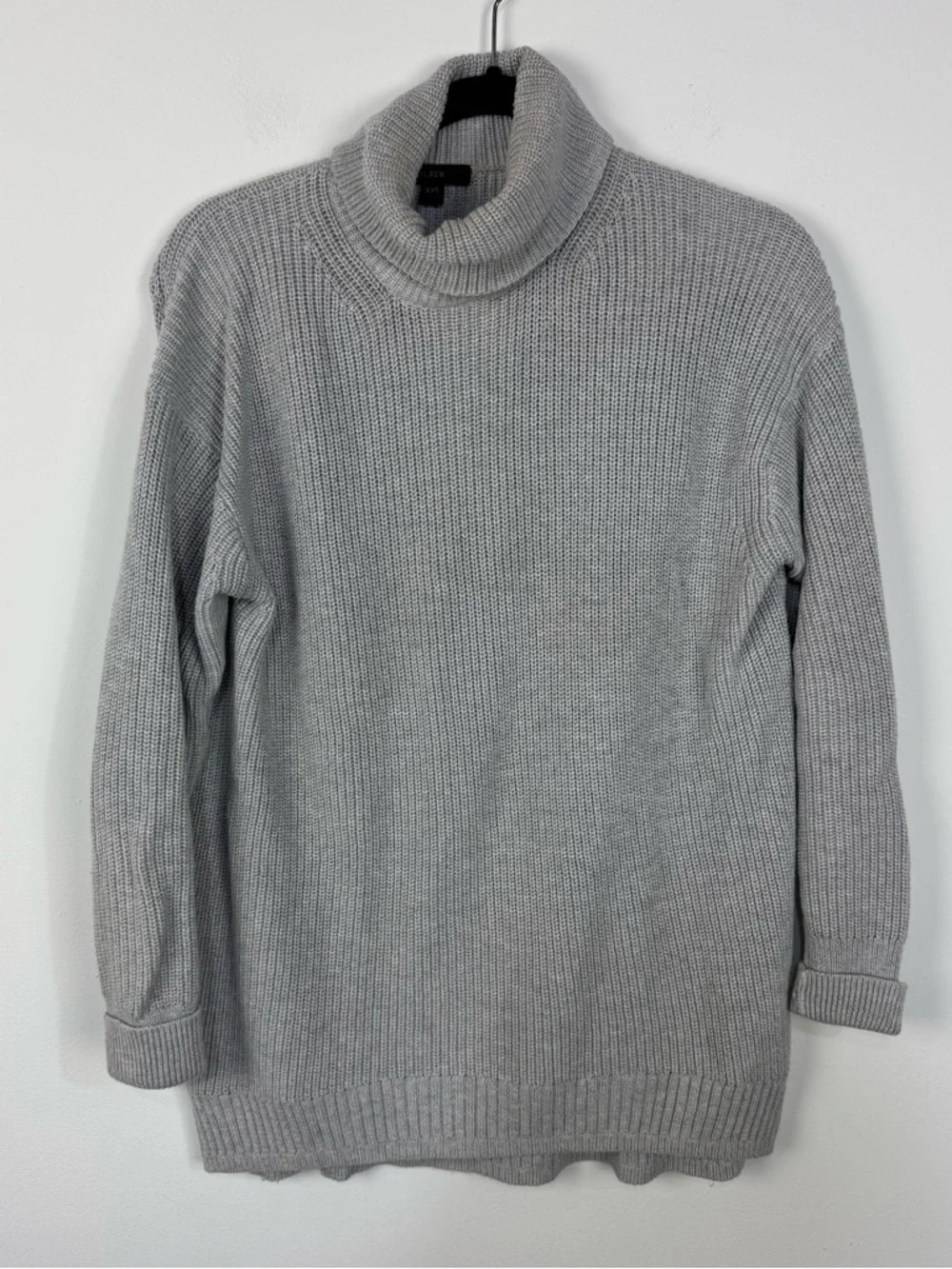 J.Crew Grey Gray Turtleneck Chunky Knit Sweater Winter Classic Everyday Basic